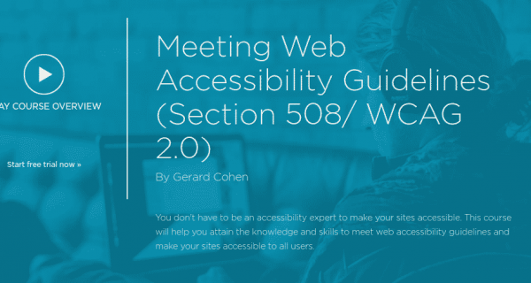Meeting Web Accessibility Guidelines (Section 508/ WCAG 2.0) on Pluralsight